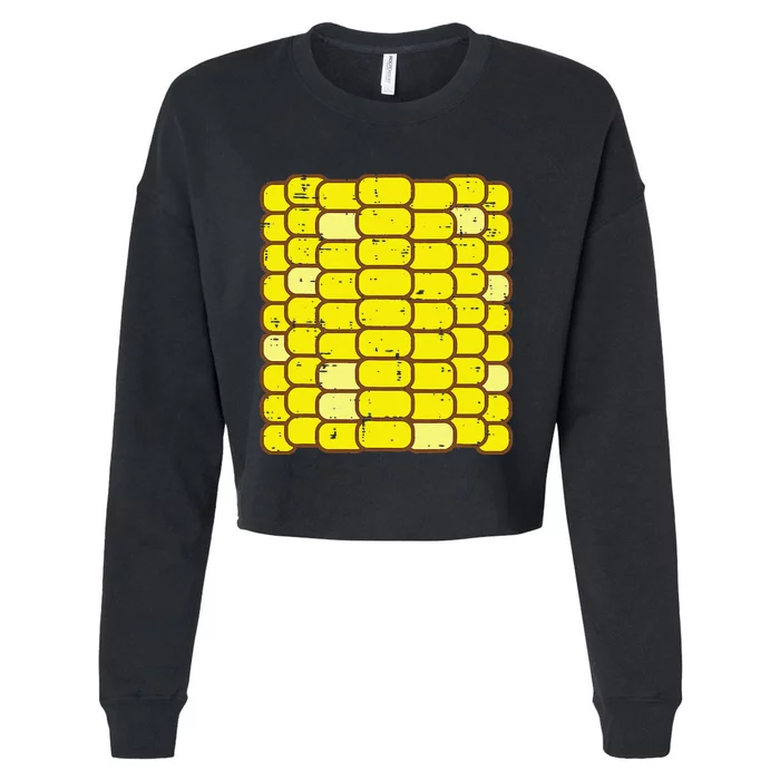 Corn Halloween Costume Funny Foodie Farmer Cropped Pullover Crew