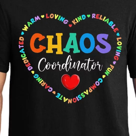 Cute Heart Chaos Coordinator Funny First Day of School Pajama Set