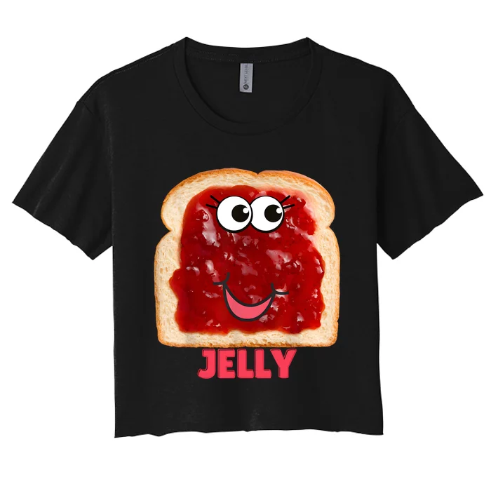 Couples Halloween Costumes For Adults Peanut Butter Jelly Women's Crop Top Tee