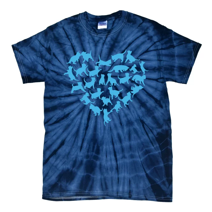 Cat Heart Cat Dad Cat Mom Tie-Dye T-Shirt