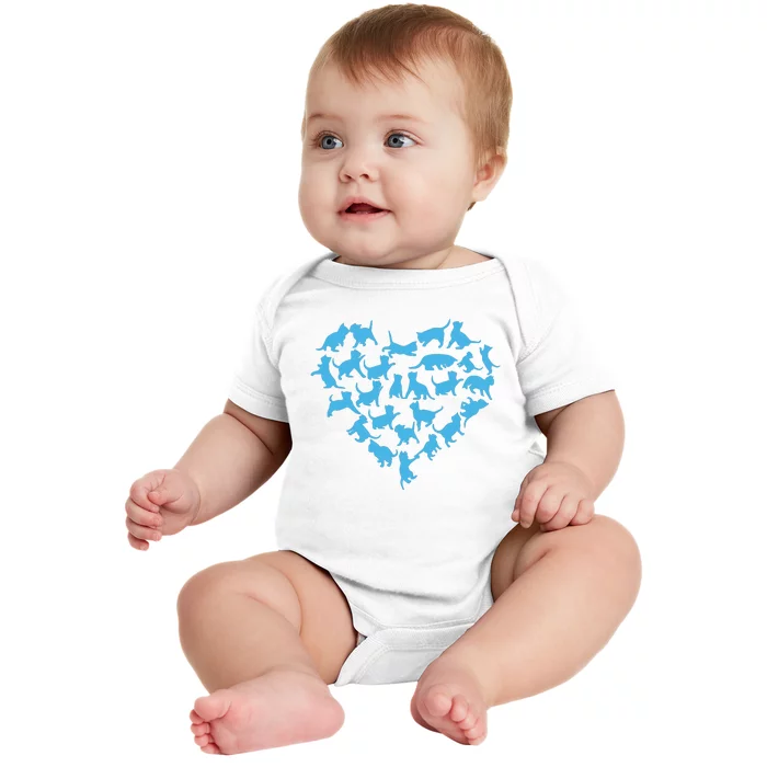 Cat Heart Cat Dad Cat Mom Baby Bodysuit