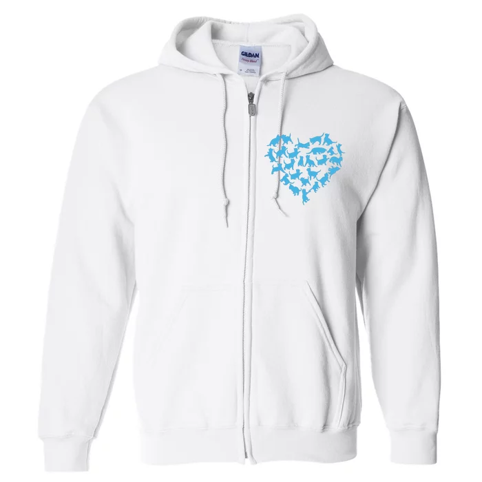 Cat Heart Cat Dad Cat Mom Full Zip Hoodie