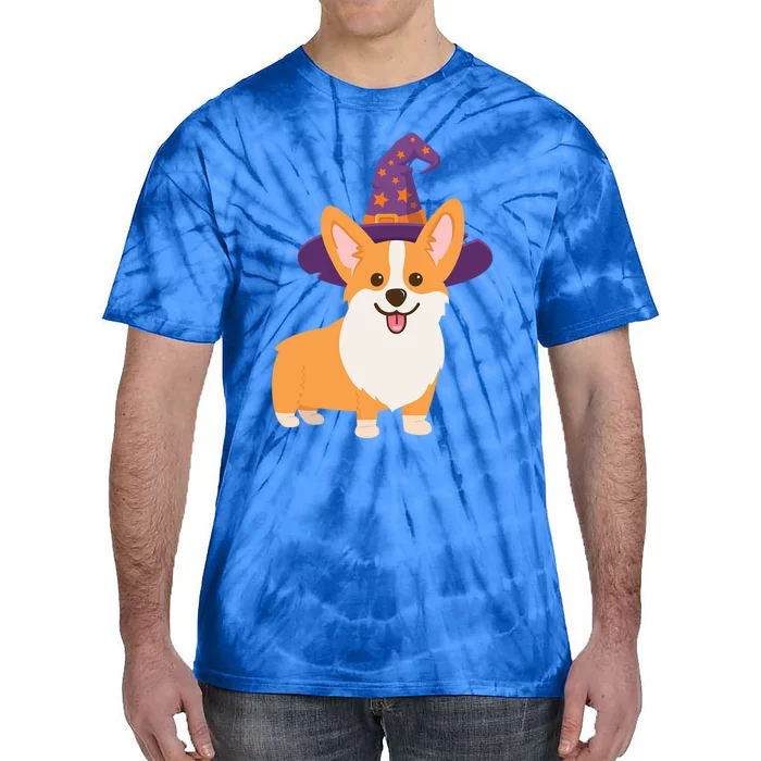 Corgi Halloween Cute Dog With Witchs Hat Meaningful Gift Tie-Dye T-Shirt