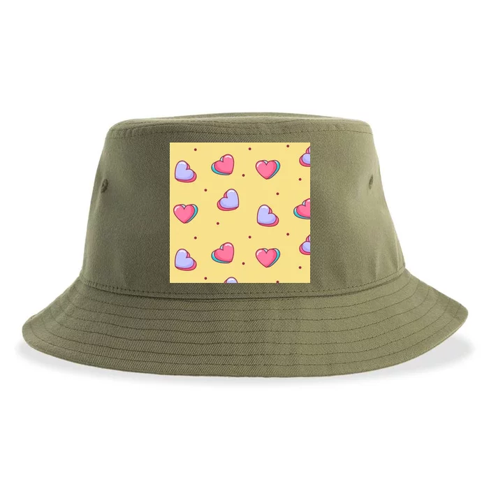 Candy Hearts Cute Valentine's Day Sustainable Bucket Hat