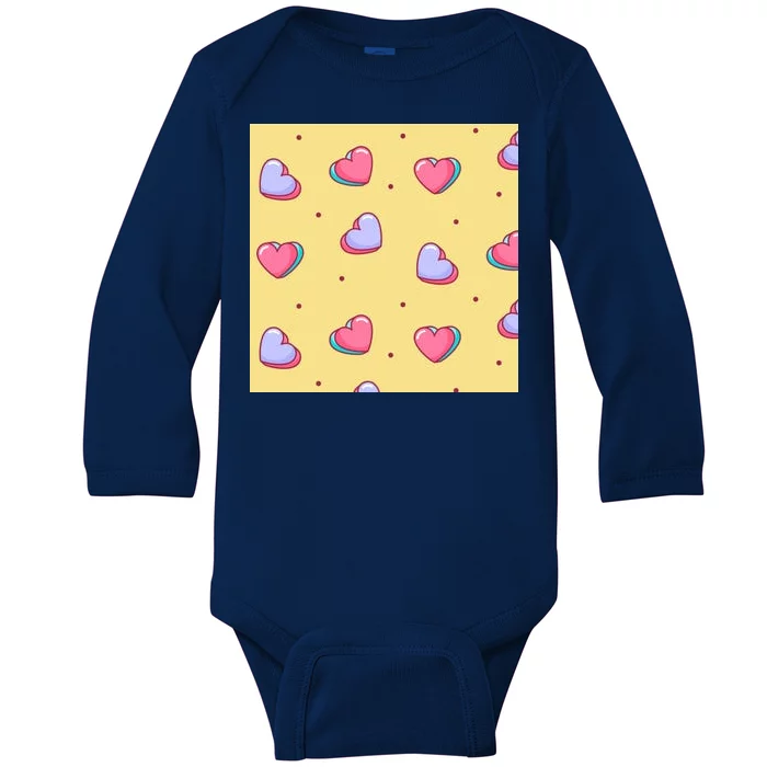 Candy Hearts Cute Valentine's Day Baby Long Sleeve Bodysuit