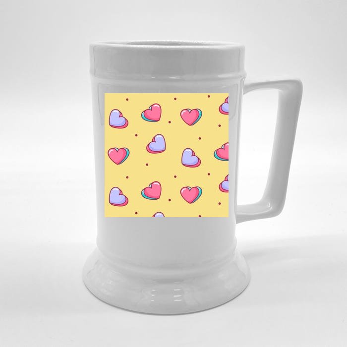 Candy Hearts Cute Valentine's Day Front & Back Beer Stein