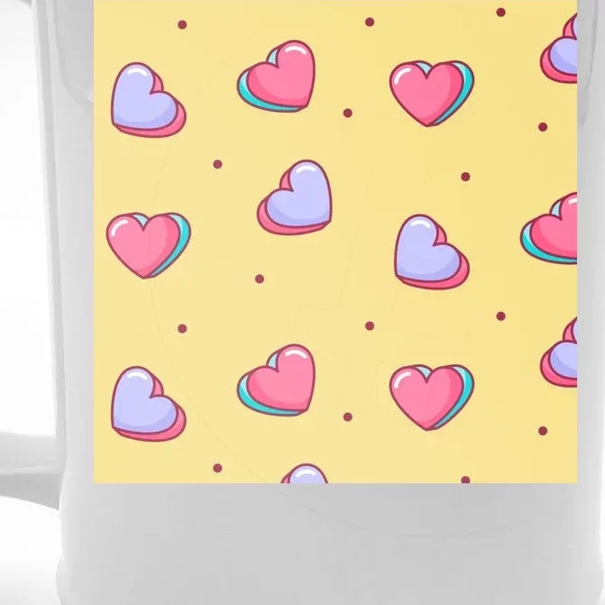 Candy Hearts Cute Valentine's Day Front & Back Beer Stein