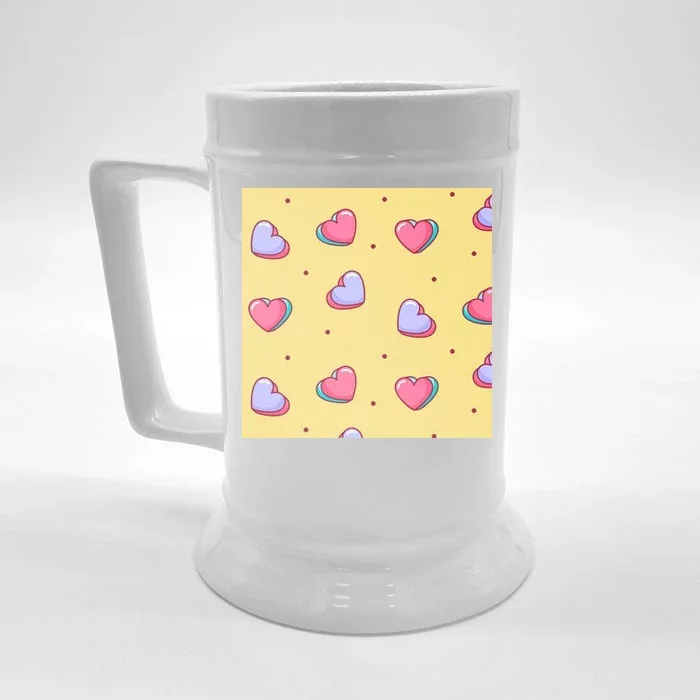 Candy Hearts Cute Valentine's Day Front & Back Beer Stein