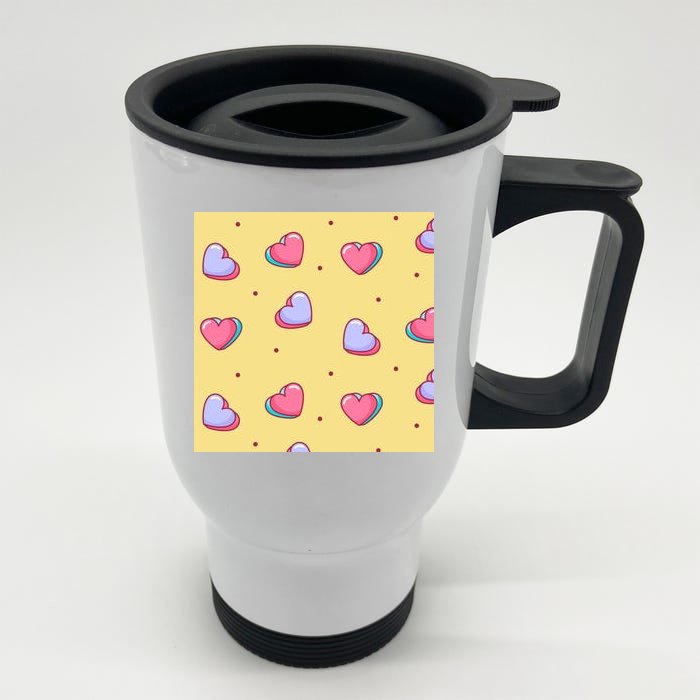 Candy Hearts Cute Valentine's Day Front & Back Stainless Steel Travel Mug