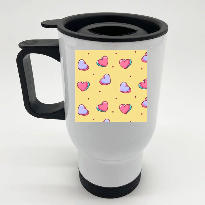 Candy Hearts Cute Valentine's Day Front & Back Stainless Steel Travel Mug