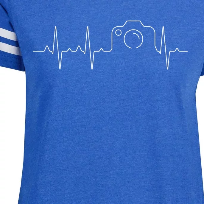 camera heartbeat cute love photography Enza Ladies Jersey Football T-Shirt