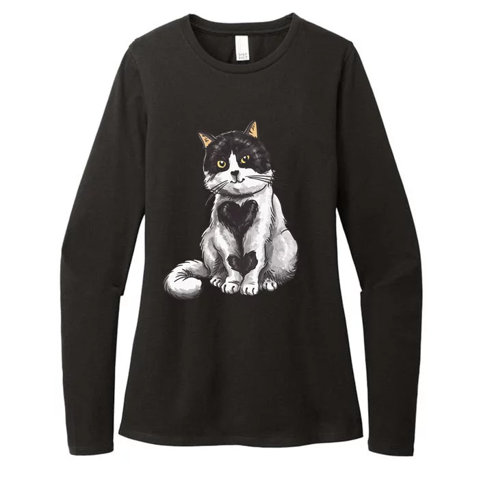 Cat Heart Cute Womens CVC Long Sleeve Shirt