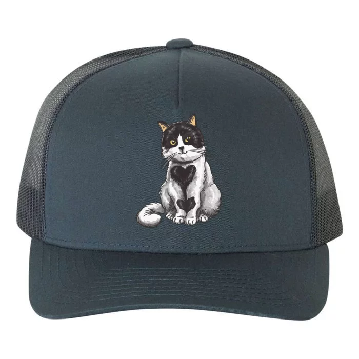 Cat Heart Cute Yupoong Adult 5-Panel Trucker Hat