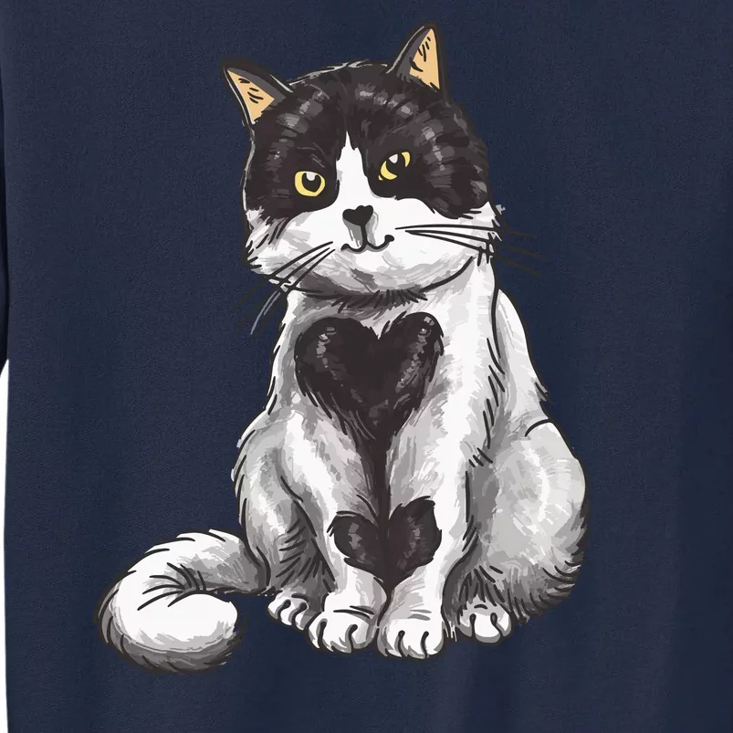 Cat Heart Cute Tall Sweatshirt