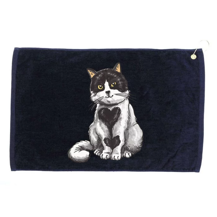 Cat Heart Cute Grommeted Golf Towel