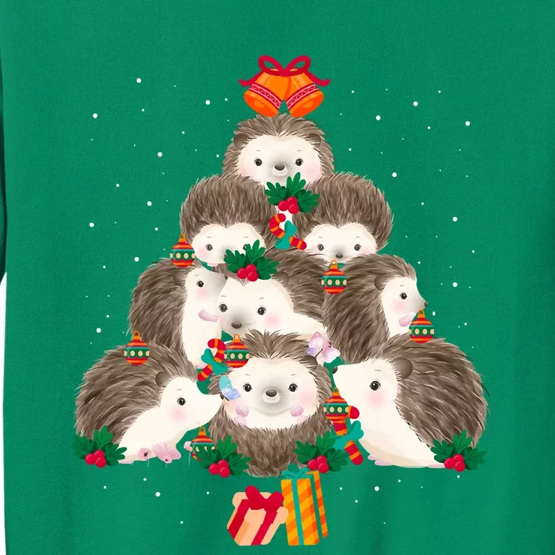 Cute Hedgehog Christmas Tree Funny Pajamas Xmas For Family Sweatshirt