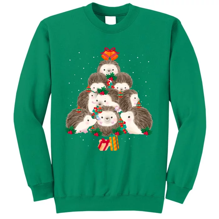 Cute Hedgehog Christmas Tree Funny Pajamas Xmas For Family Sweatshirt