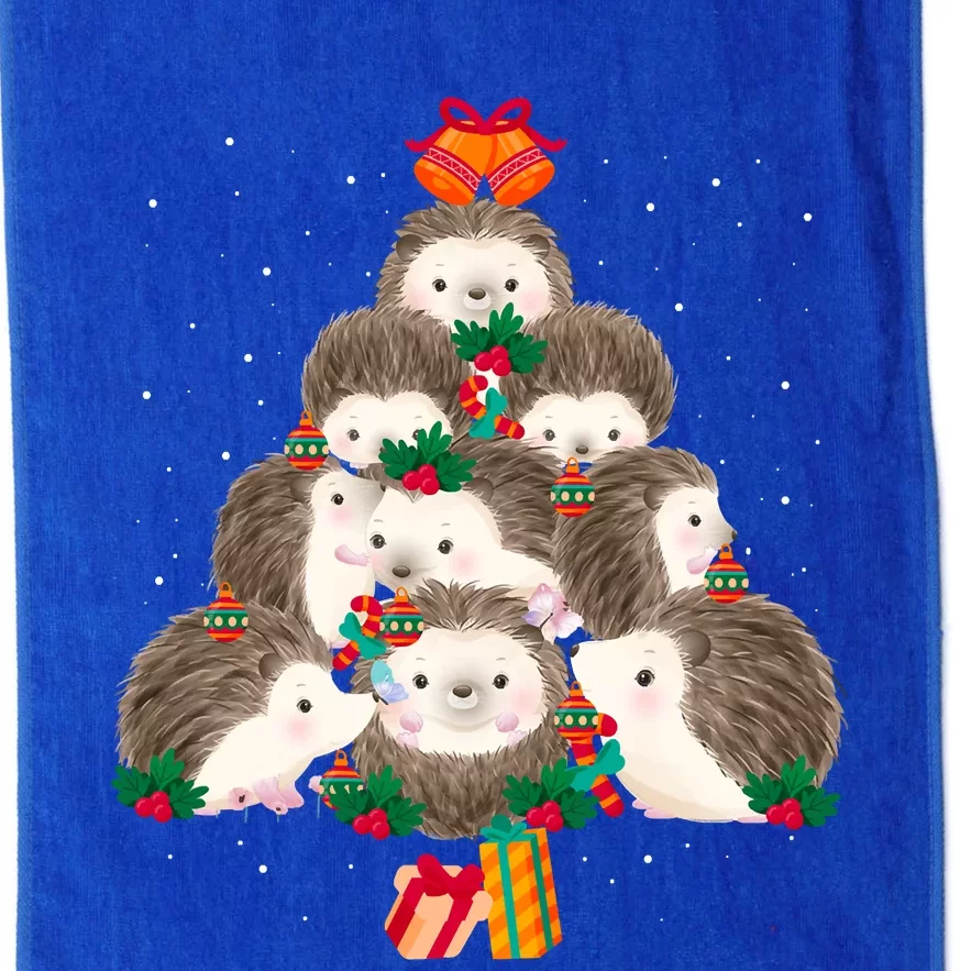 Cute Hedgehog Christmas Tree Funny Pajamas Xmas For Family Platinum Collection Golf Towel