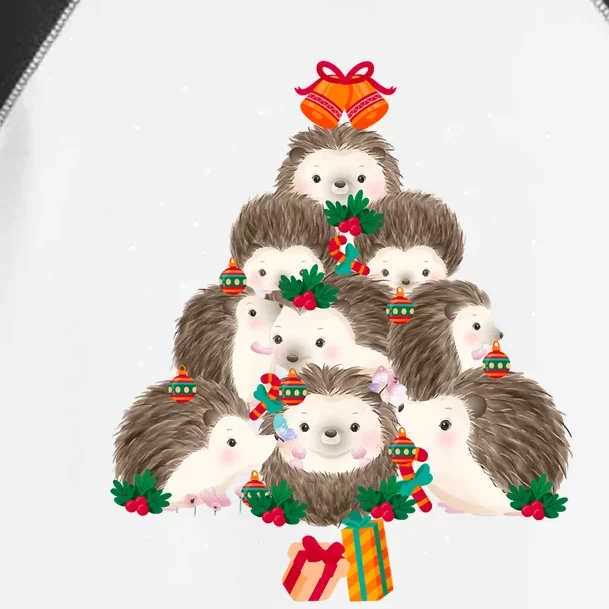 Cute Hedgehog Christmas Tree Funny Pajamas Xmas For Family Toddler Fine Jersey T-Shirt