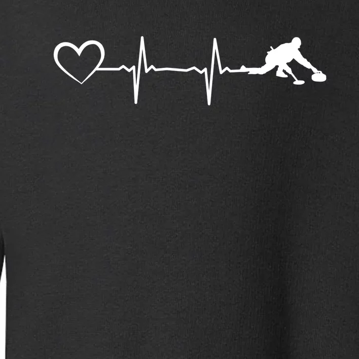 Curling Heartbeat Curling Ekg Heartline Curler Ice Curling Gift Toddler Sweatshirt