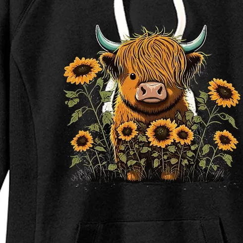 Cute Highland Cattle Cow Funny Highland Cow Women's Fleece Hoodie