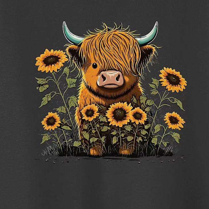 Cute Highland Cattle Cow Funny Highland Cow Toddler T-Shirt