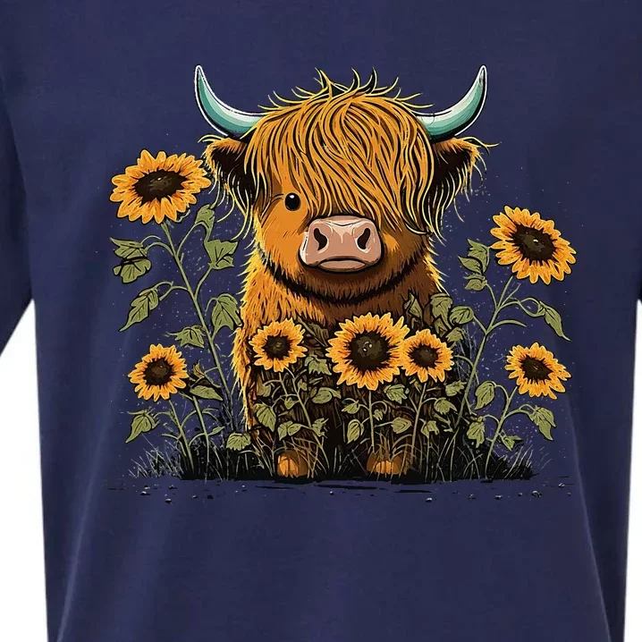 Cute Highland Cattle Cow Funny Highland Cow Sueded Cloud Jersey T-Shirt