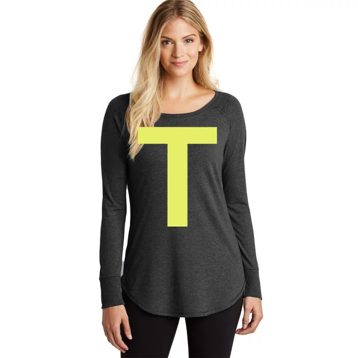 Chipmunk Halloween Carnival Group Costume Letter Women's Perfect Tri Tunic Long Sleeve Shirt