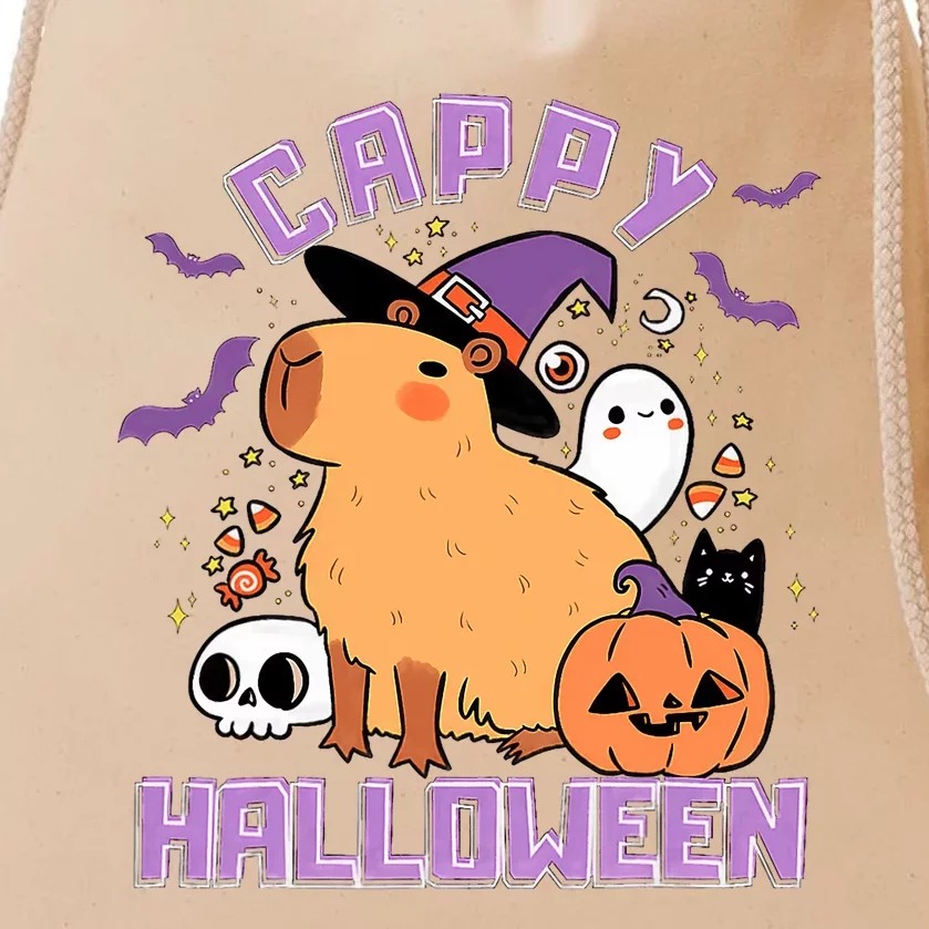 Cappy Halloween Cute Capybara Halloween Drawstring Bag