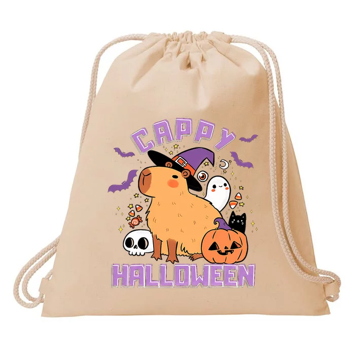 Cappy Halloween Cute Capybara Halloween Drawstring Bag