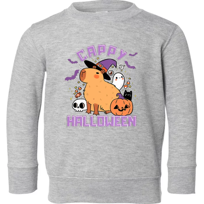 Cappy Halloween Cute Capybara Halloween Toddler Sweatshirt