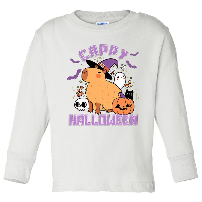 Cappy Halloween Cute Capybara Halloween Toddler Long Sleeve Shirt