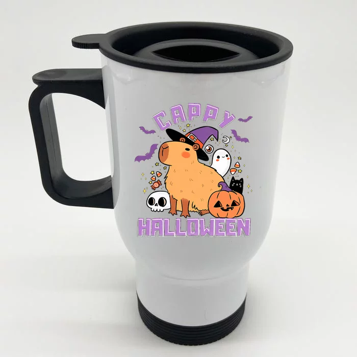 Cappy Halloween Cute Capybara Halloween Front & Back Stainless Steel Travel Mug