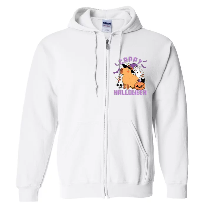 Cappy Halloween Cute Capybara Halloween Full Zip Hoodie