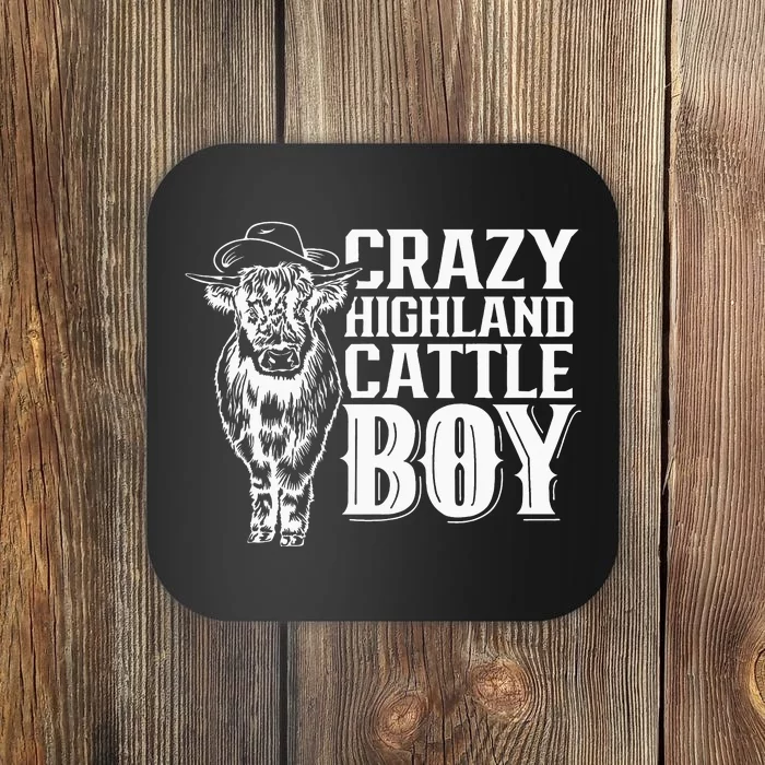 Crazy Highland Cattle  Cute Scottish Animal Cow Coaster