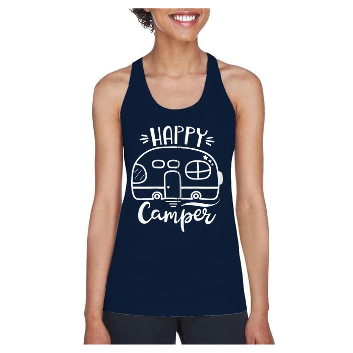 Cute Happy Camper graphics for wo or  Zip Hoodie Women's Racerback Tank