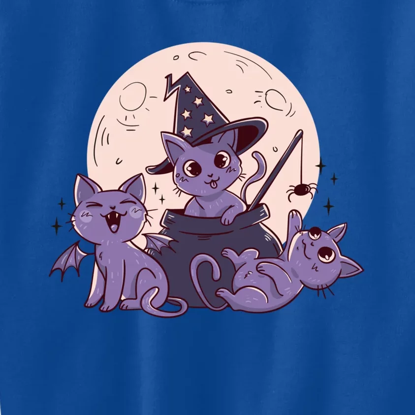 Cute Halloween Cats Witch Moon Cool Gift Kids Sweatshirt