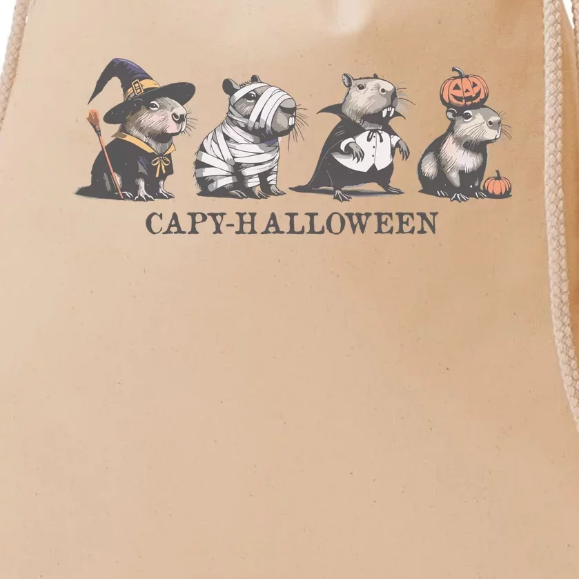 Capybara Halloween Drawstring Bag