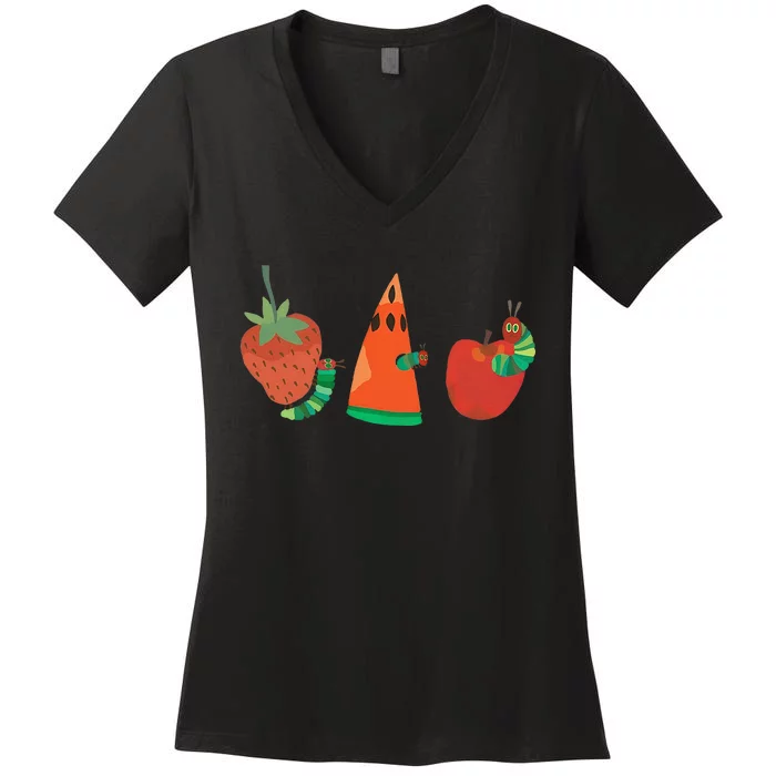 Cute Hungry Caterpillar Transformation Back To School Book Women's V-Neck T-Shirt