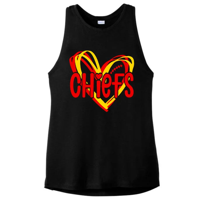 Chiefs Heart Ladies Tri-Blend Wicking Tank