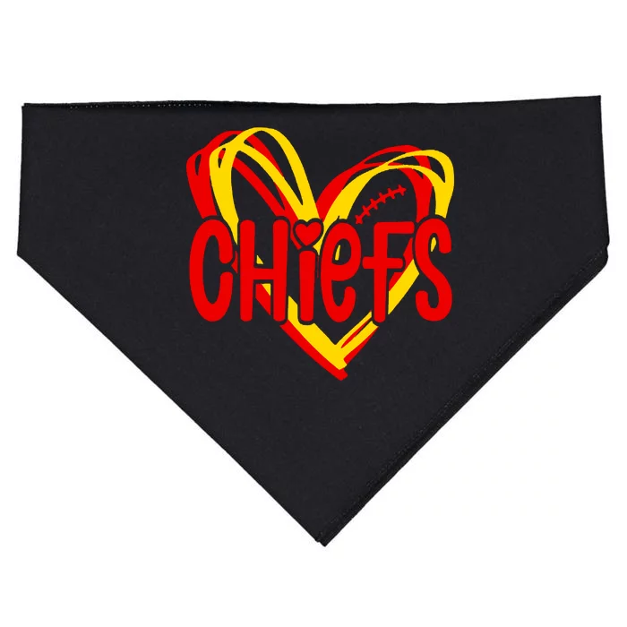 Chiefs Heart USA-Made Doggie Bandana