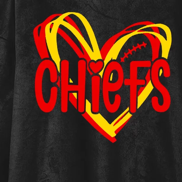 Chiefs Heart Hooded Wearable Blanket