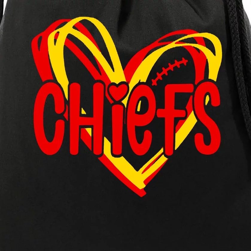 Chiefs Heart Drawstring Bag