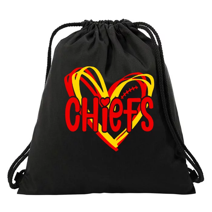 Chiefs Heart Drawstring Bag