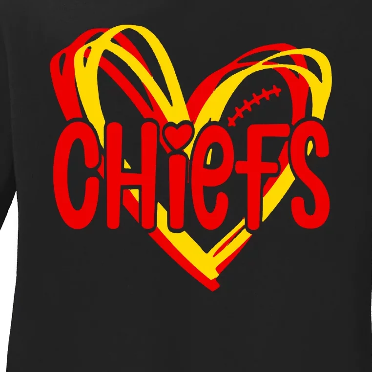 Chiefs Heart Ladies Long Sleeve Shirt