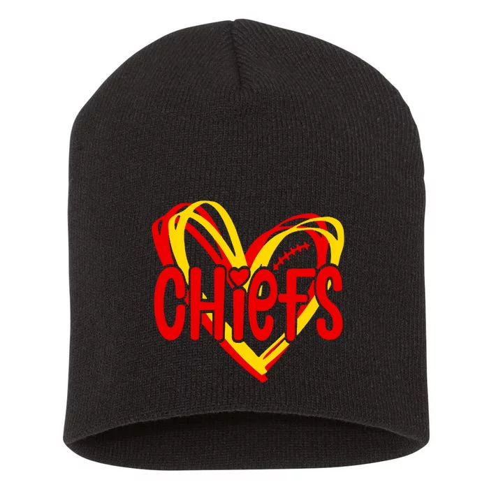 Chiefs Heart Short Acrylic Beanie