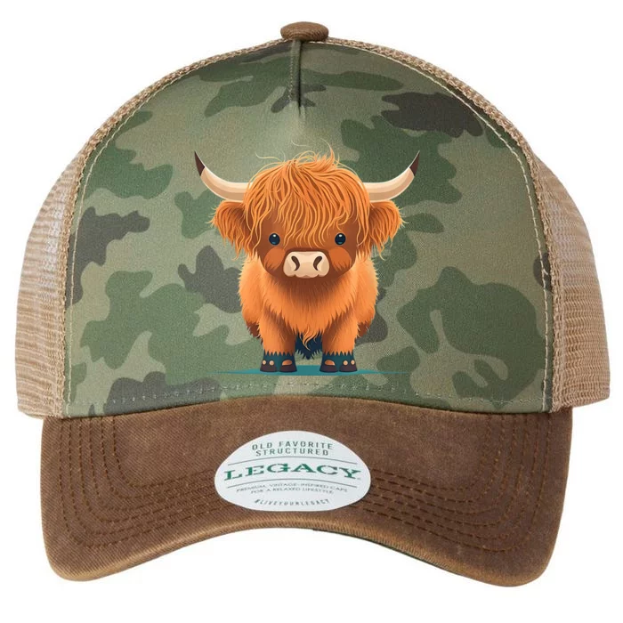 Cute Highland Cattle Cow Funny Highland Cow Legacy Tie Dye Trucker Hat