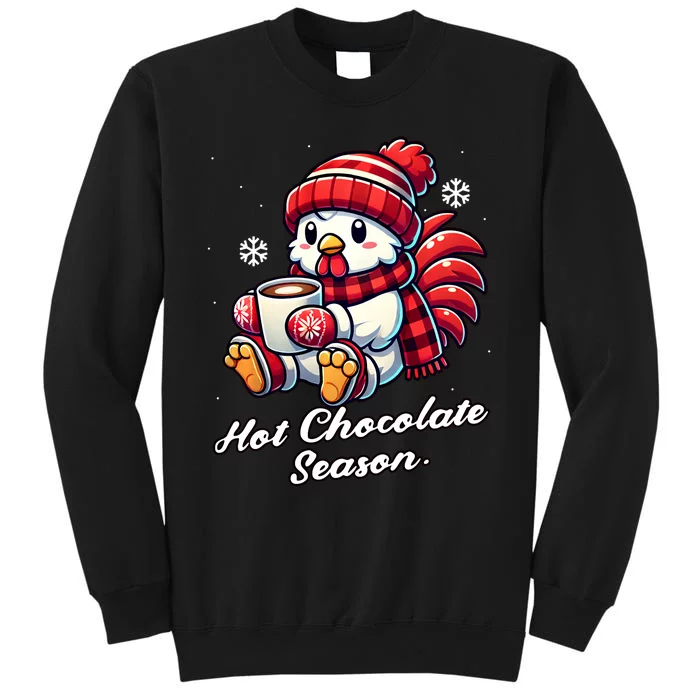 Chicken Hot Choco Funny Scarf Merry Christmas Mom Dad Tall Sweatshirt