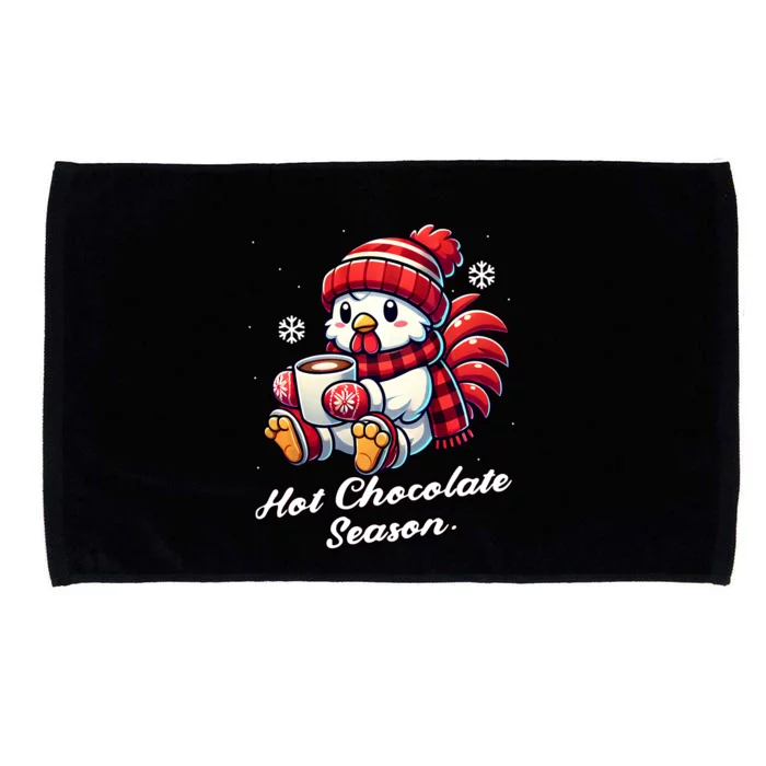 Chicken Hot Choco Funny Scarf Merry Christmas Mom Dad Microfiber Hand Towel