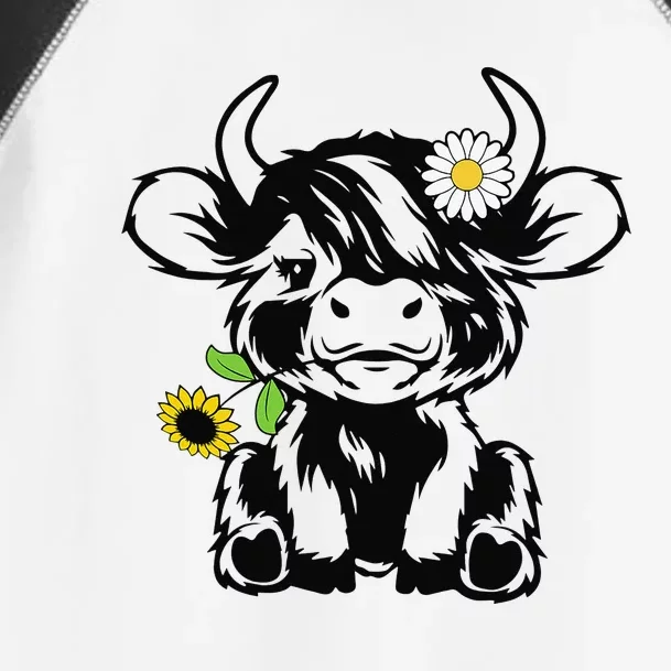 cute highland cow sunflower Toddler Fine Jersey T-Shirt